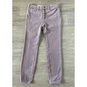 Anthropologie Jeans Womens 27 Pink Pilcro High Rise Skinny Corduroy Button Fly